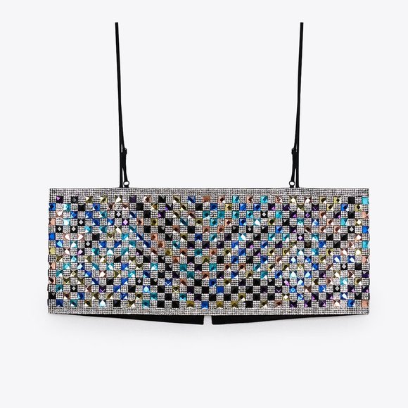 BLOGGER'S FAVE! Zara Shimmery Crop Top NWT - Picture 16 of 17